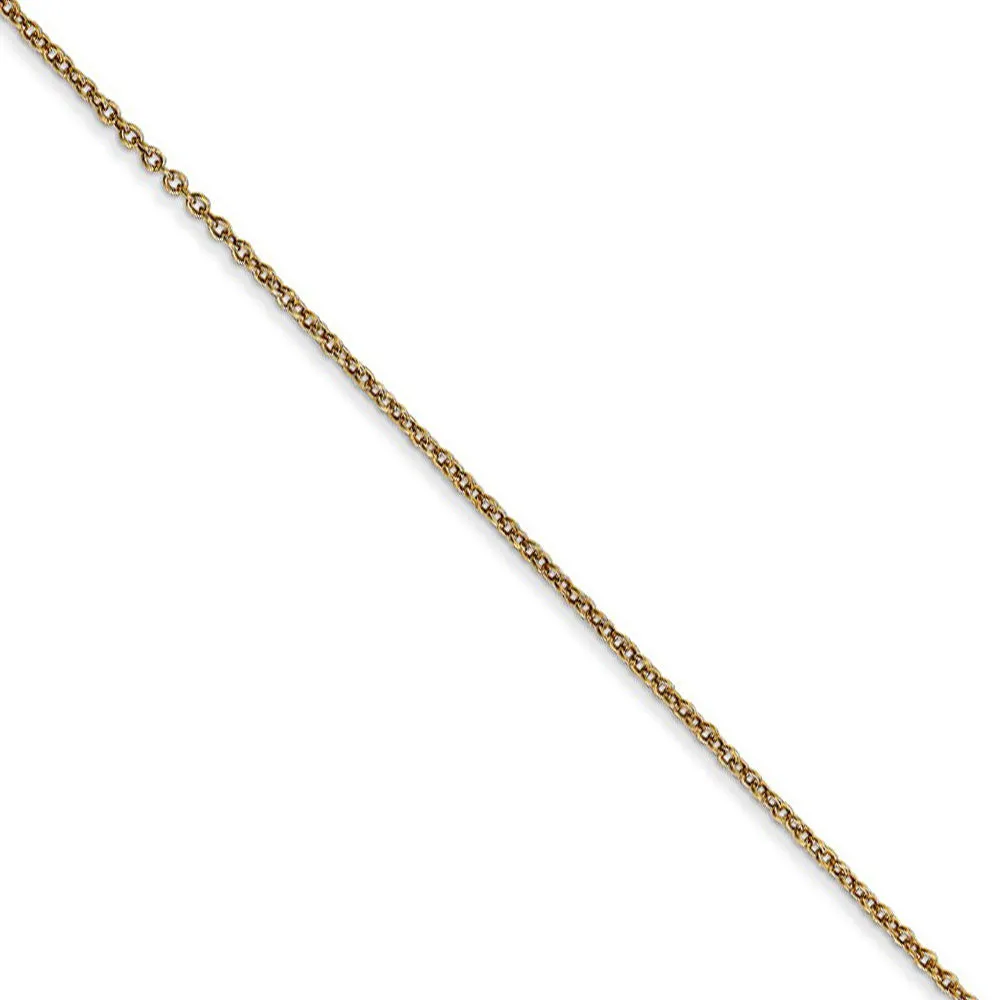 14k Yellow Gold Puffed Heart (15mm) Necklace