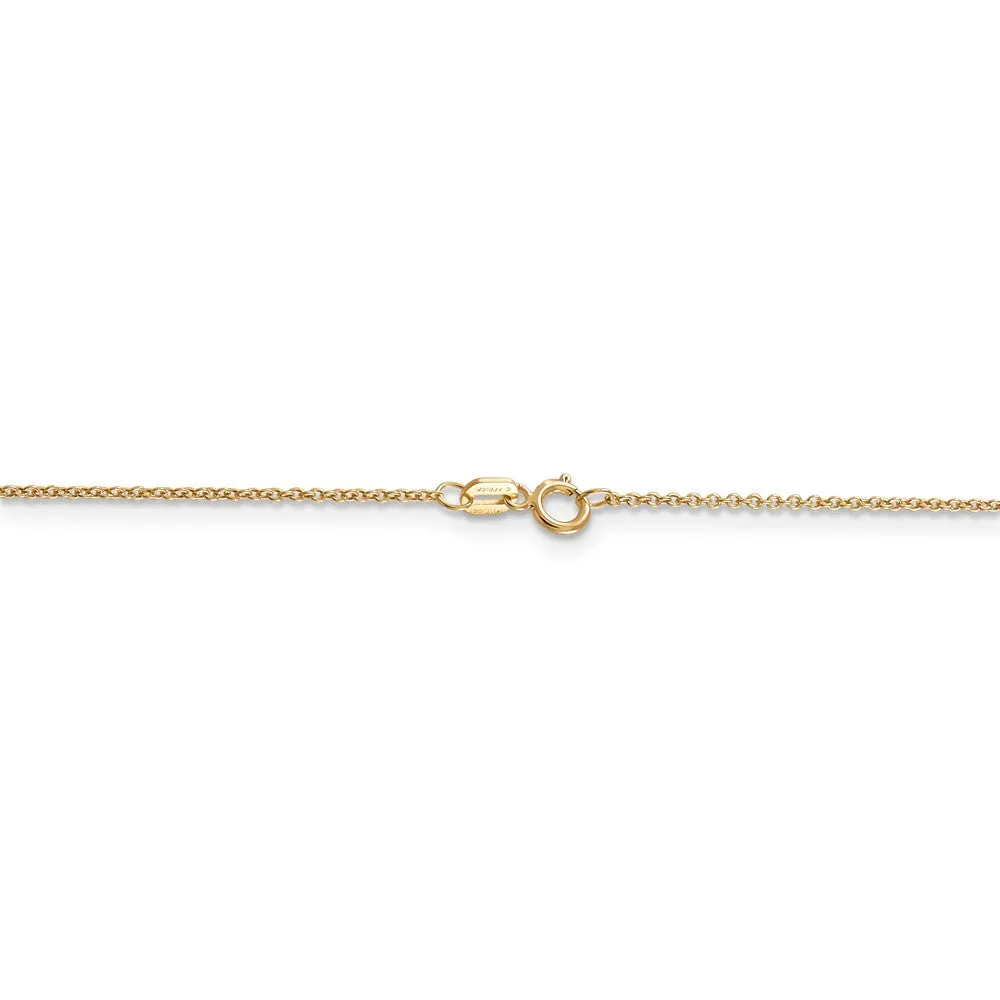 14k Yellow Gold Puffed Heart (15mm) Necklace