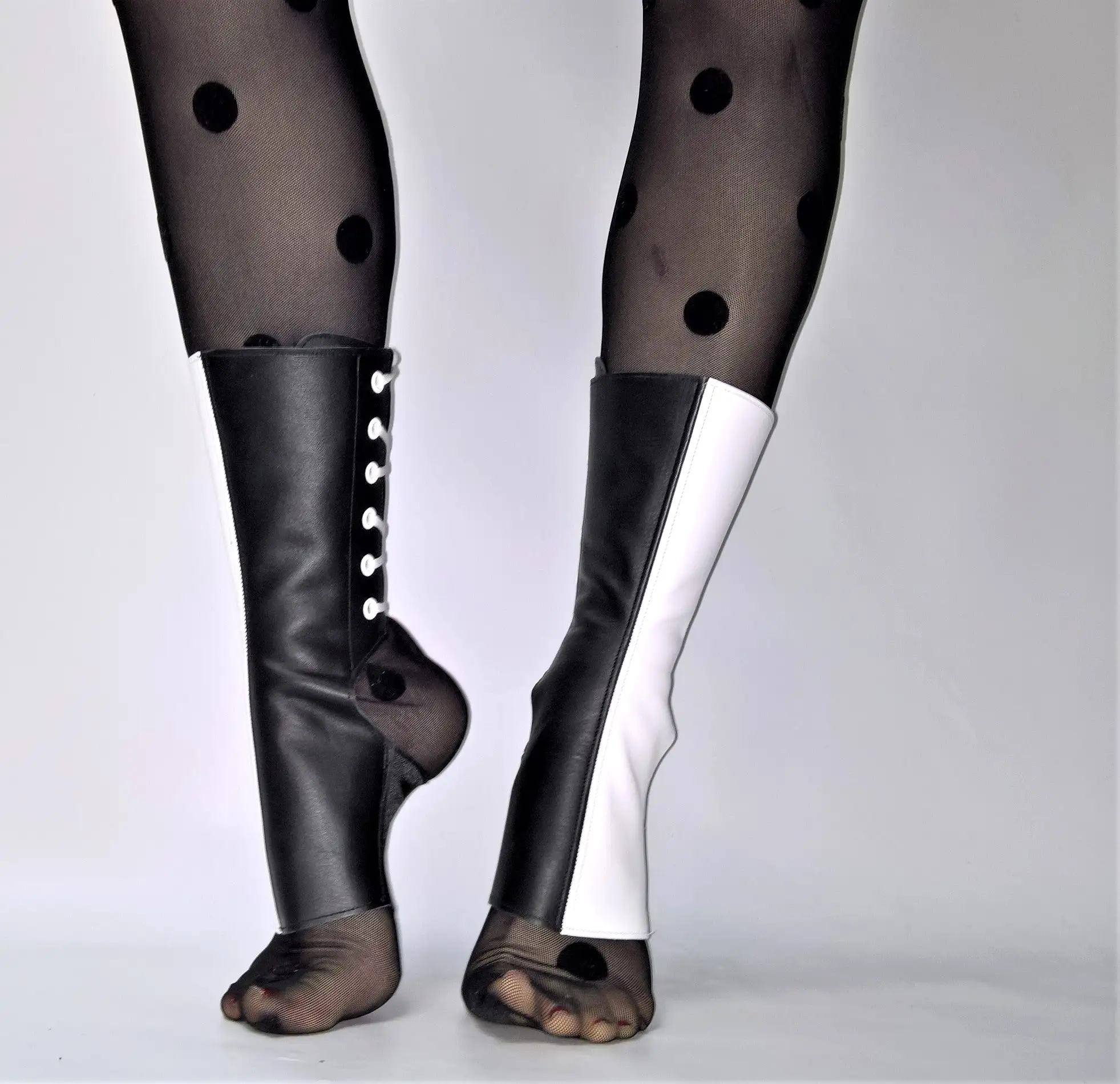 2-tone Black & White Short Aerial boots