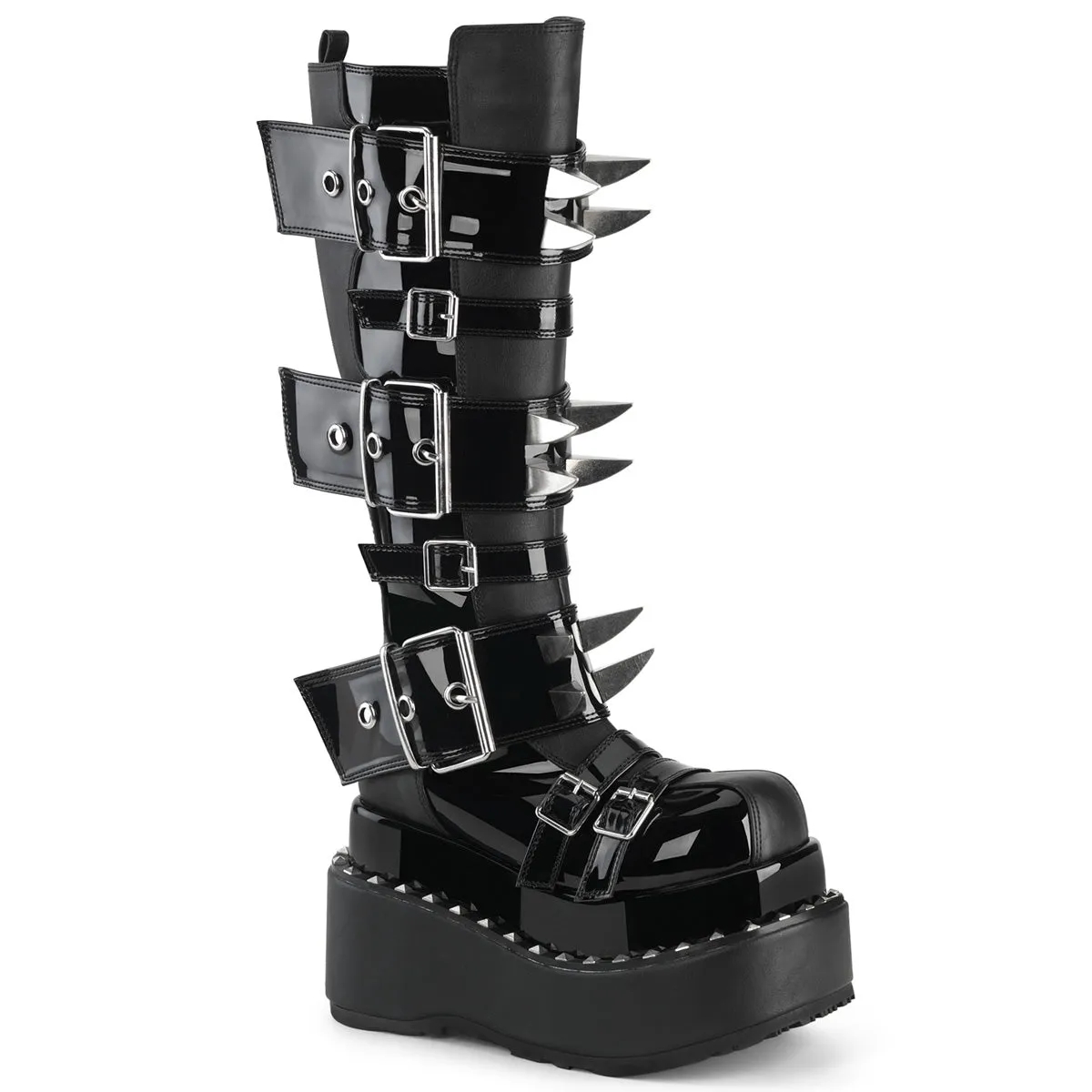 4 Inch Platform BEAR-215 Black Vegan Leather-Patent