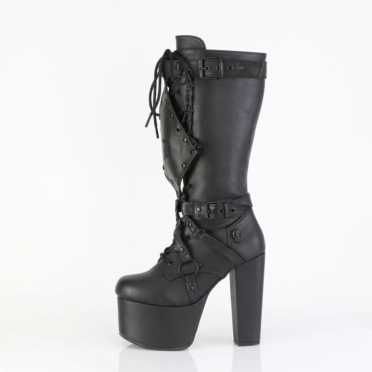 5 Inch Heel TORMENT-218 Black Vegan Leather