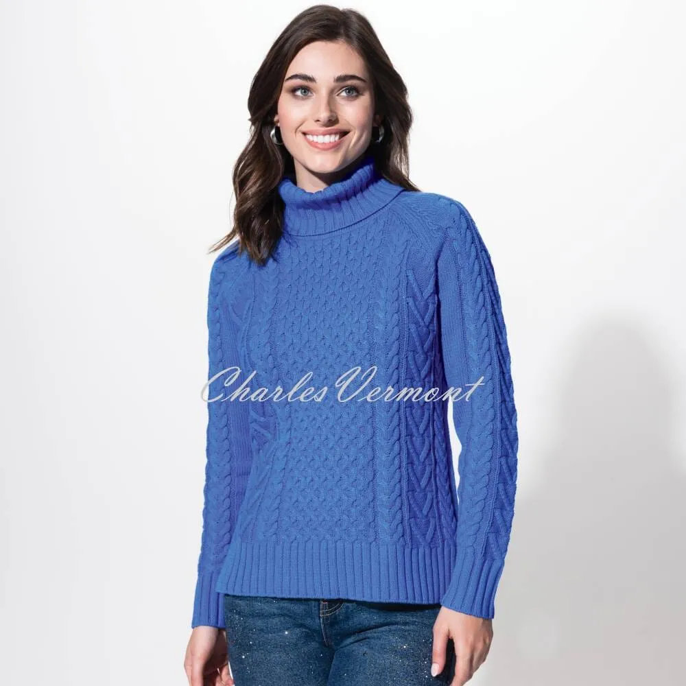 Alison Sheri Cable Knit Sweater - Style A42128 (Blue)