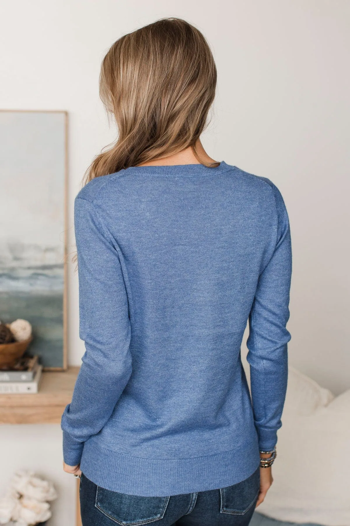 As It Happens V-Neck Sweater- Royal Blue