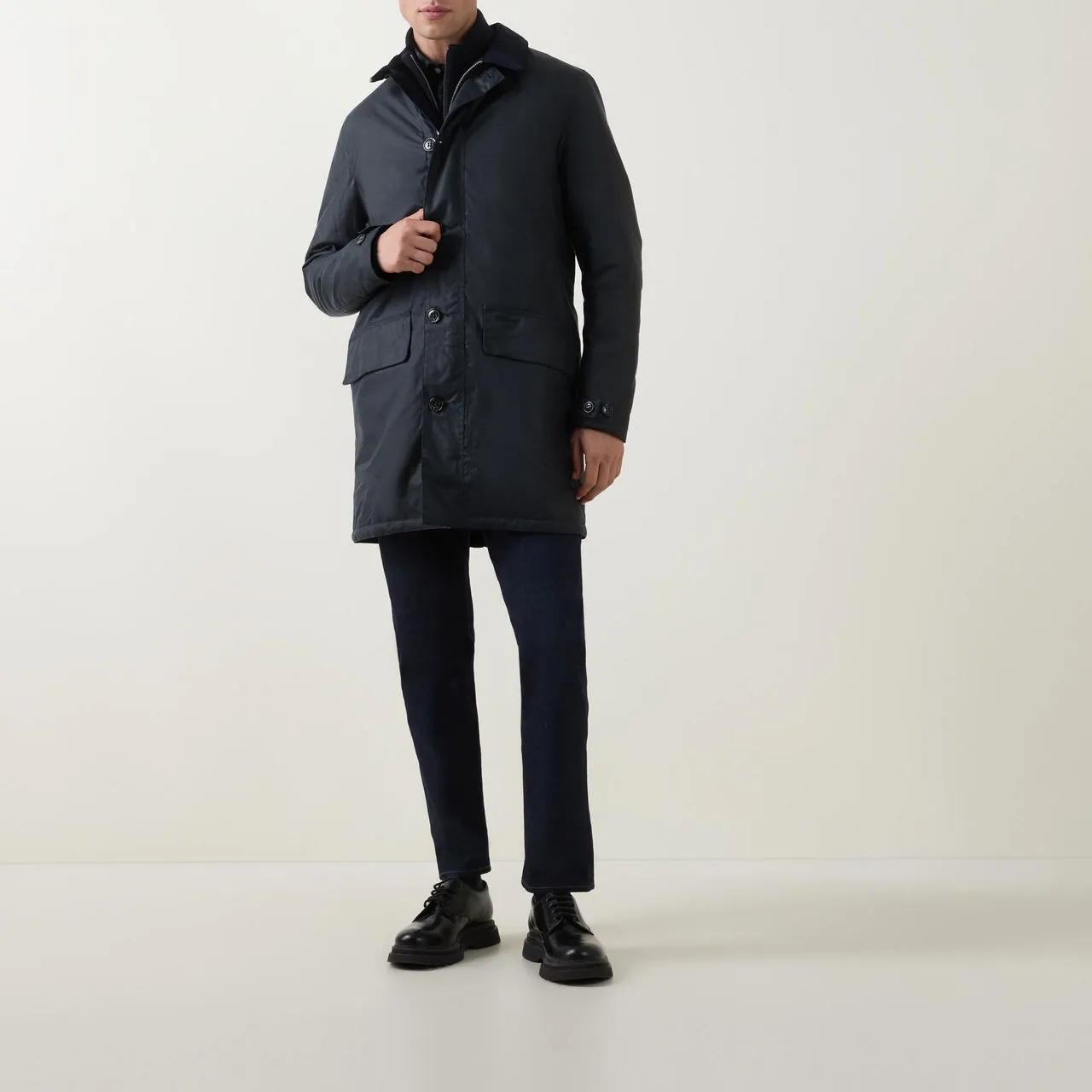 BARBOUR Casual Utility Wax Jacket - Navy