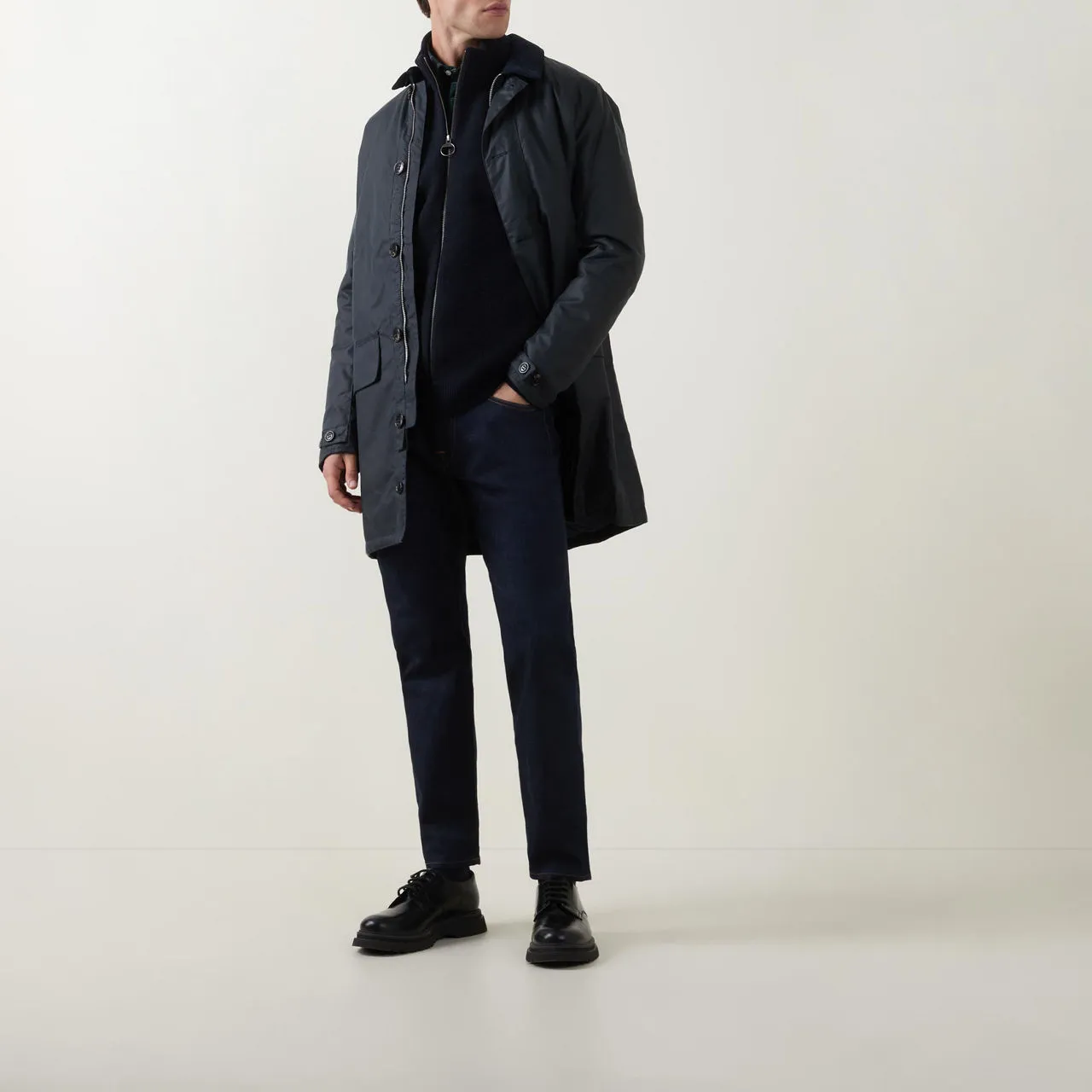 BARBOUR Casual Utility Wax Jacket - Navy