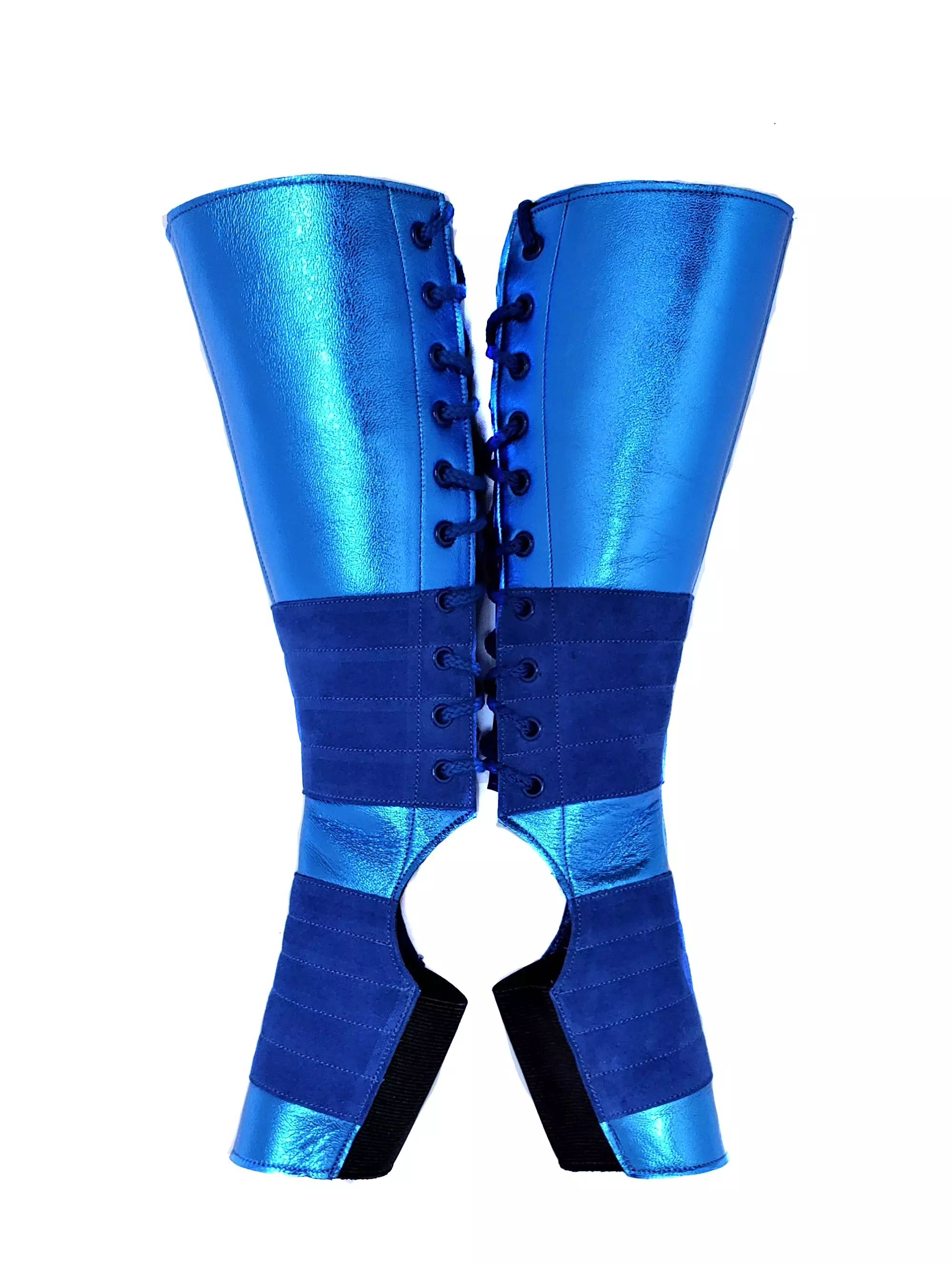 Blue METALLIC Aerial boots w/ Suede Grip