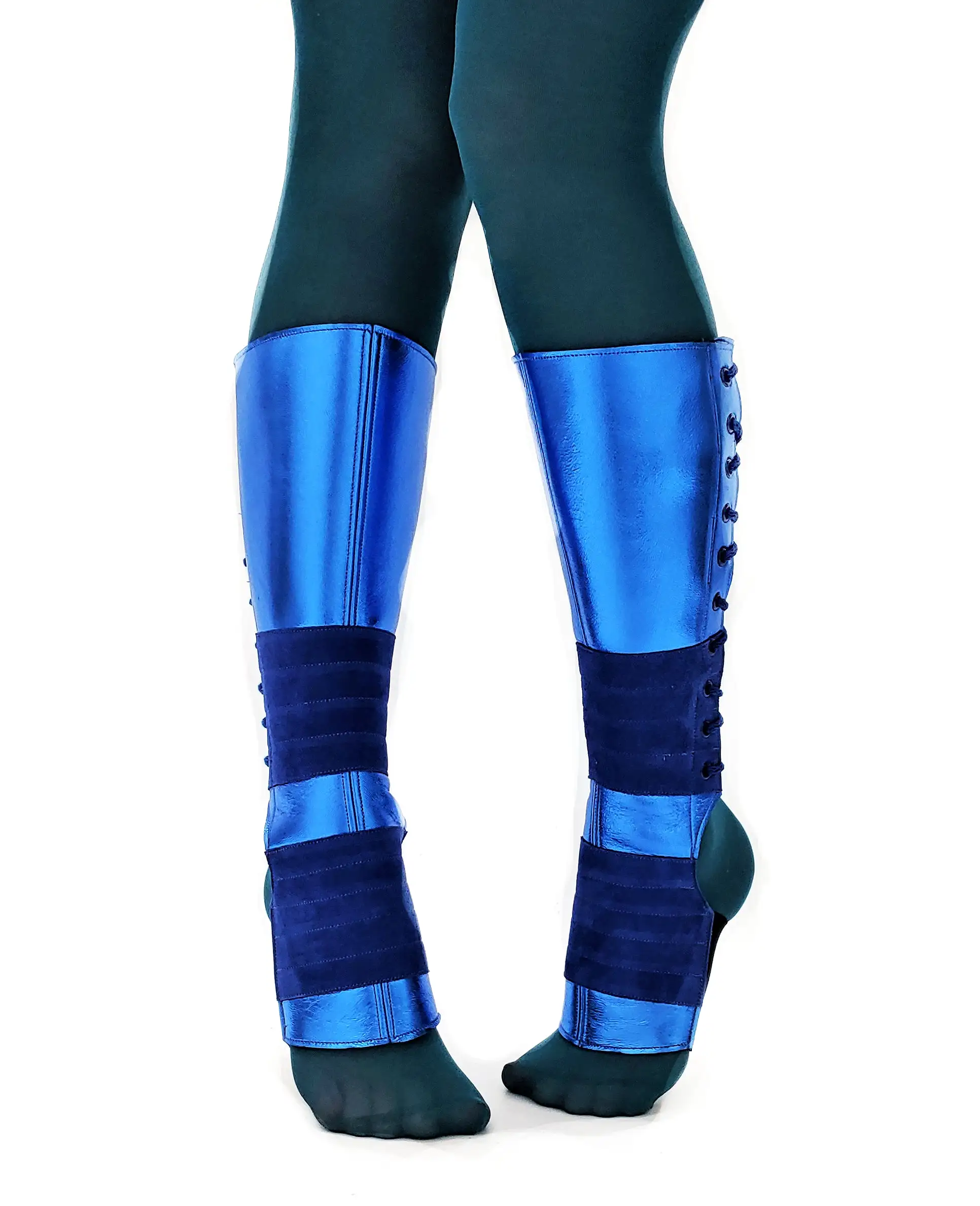 Blue METALLIC Aerial boots w/ Suede Grip