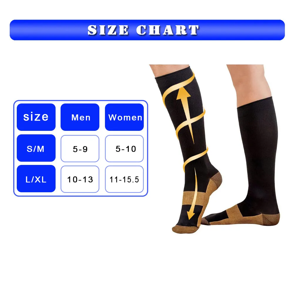 Blue Orange Compression Blood Circulation Promotion Slimming Socks for Men