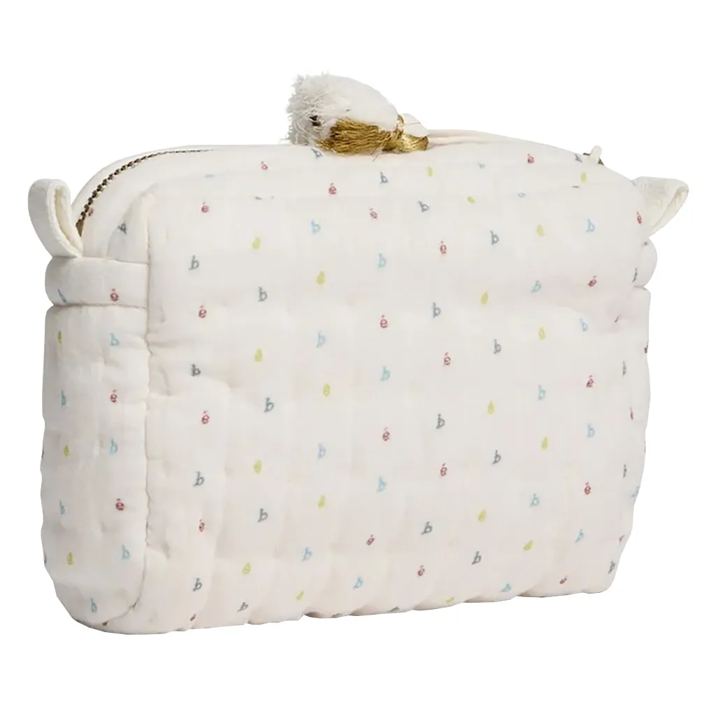 Bonpoint Cali Pouch Cream With Apple Green Print