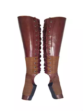 BROWN Leather Aerial boots w/ Suede Grip