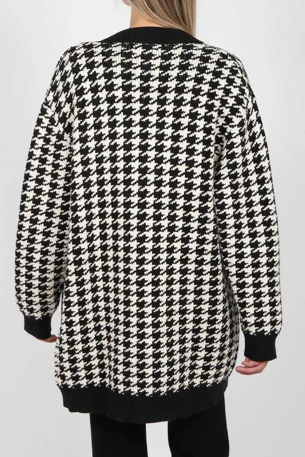 Brunette The Label The Houndstooth Knit Cardigan