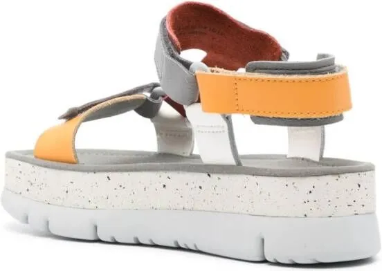 Camper Oruga Up 42mm touch-strap flatform sandals Grey