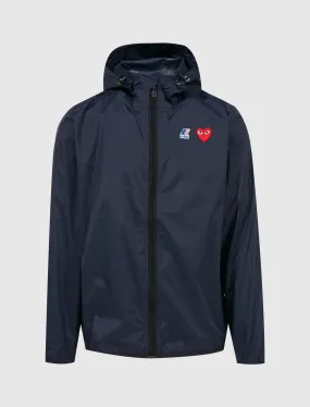 CDG PLAY K-WAY HOODIE   NAVY