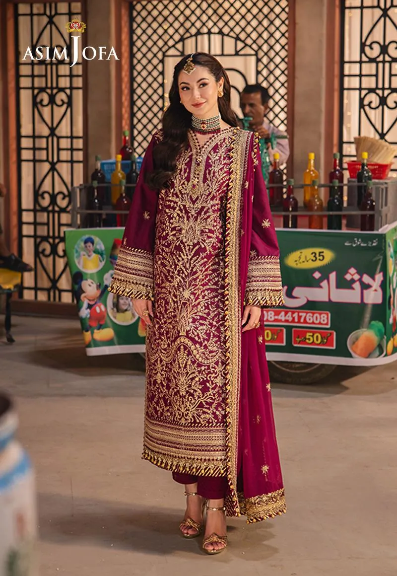 Chamkeeli by Asim Jofa Embroidered Twisted Silk Unstitched 3Pc Suit AJKK-03