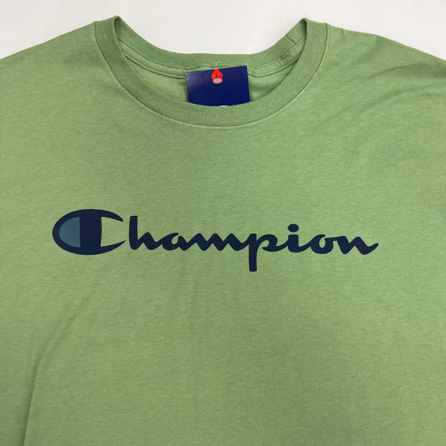 Champion Authentic Script Logo Print Jersey T-Shirt - Green