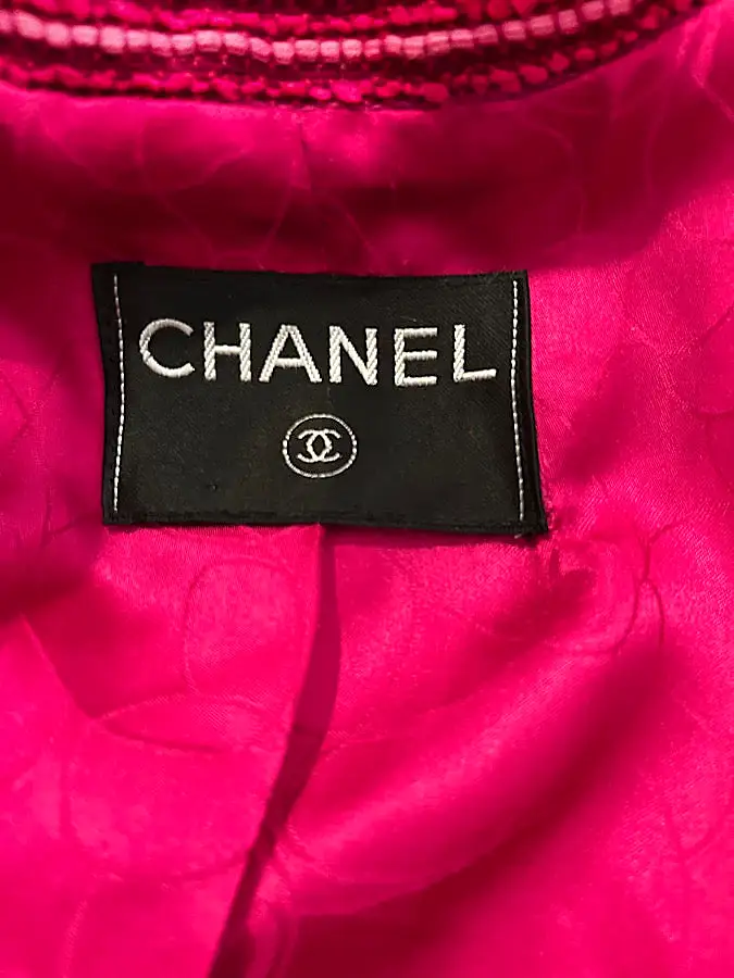 Chanel Pink Chain Camelia Flower Jacket US 10/12