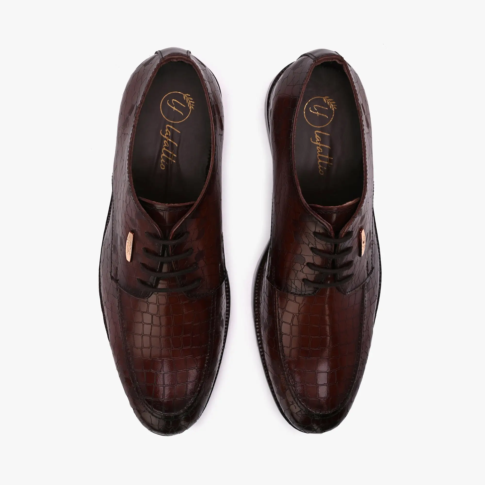 Cherry Laser Engraved Lace-Up Shoes by Lafattio