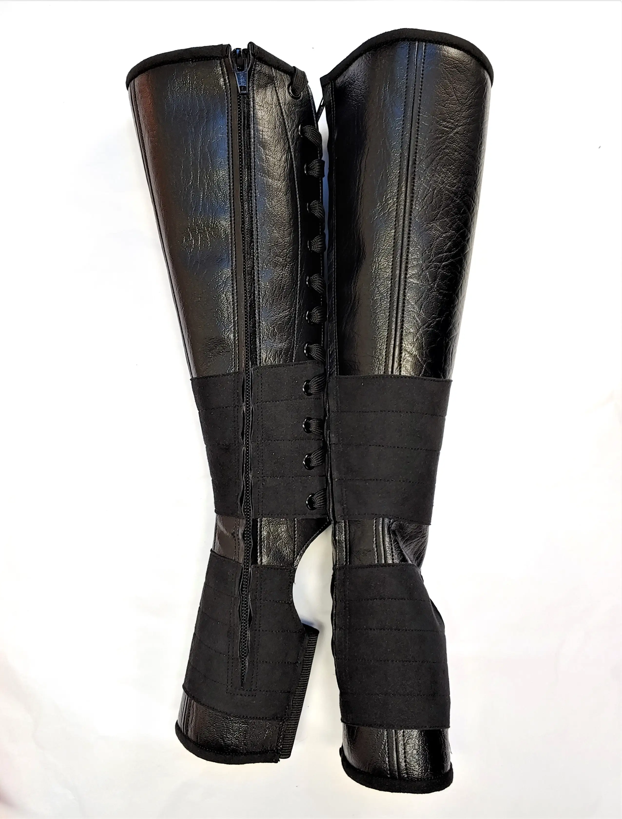 Classic Black VEGAN Aerial Boots w/ grip panels + inside ZIP