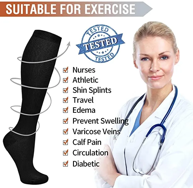 Coffee Unisex Blood Circulation Promotion Slimming Compression Socks