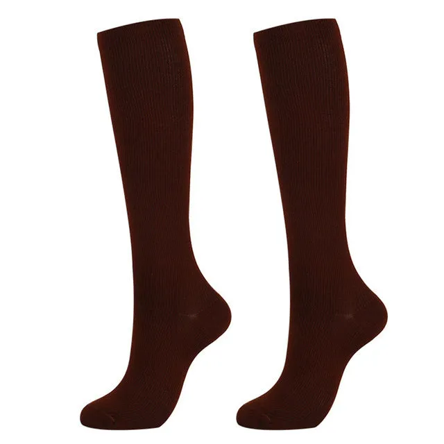 Coffee Unisex Blood Circulation Promotion Slimming Compression Socks