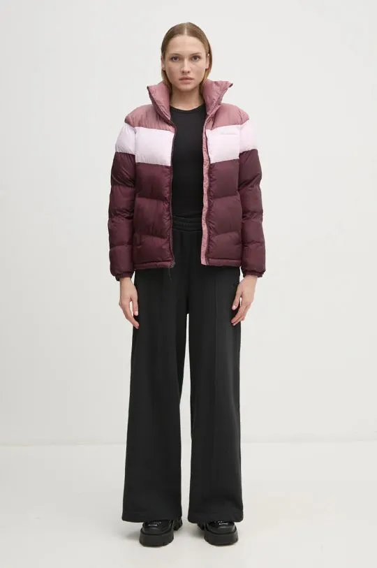 Columbia jacket Puffect Colorblock women's maroon color 2088481