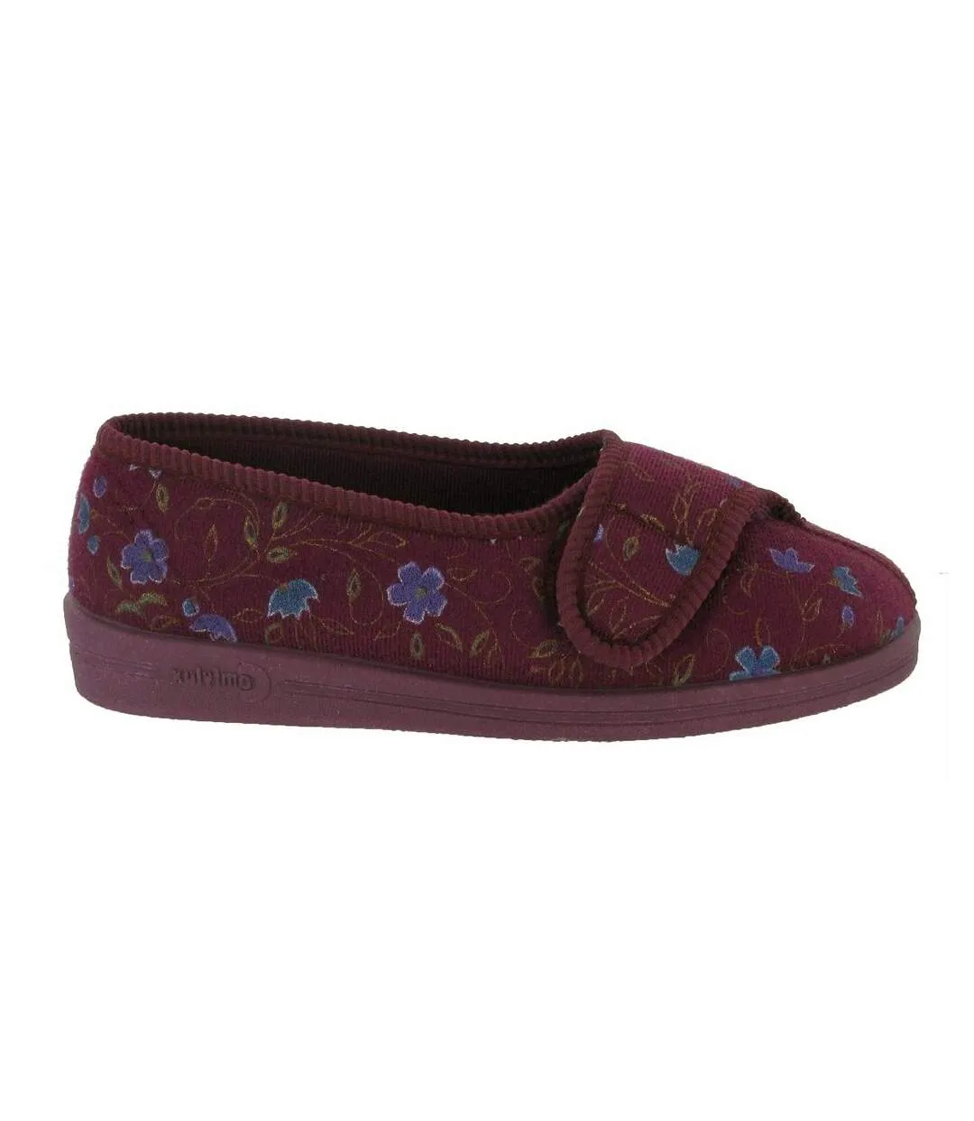 Comfylux Womens/Ladies Diana Floral Slippers (Wine) - UTDF506