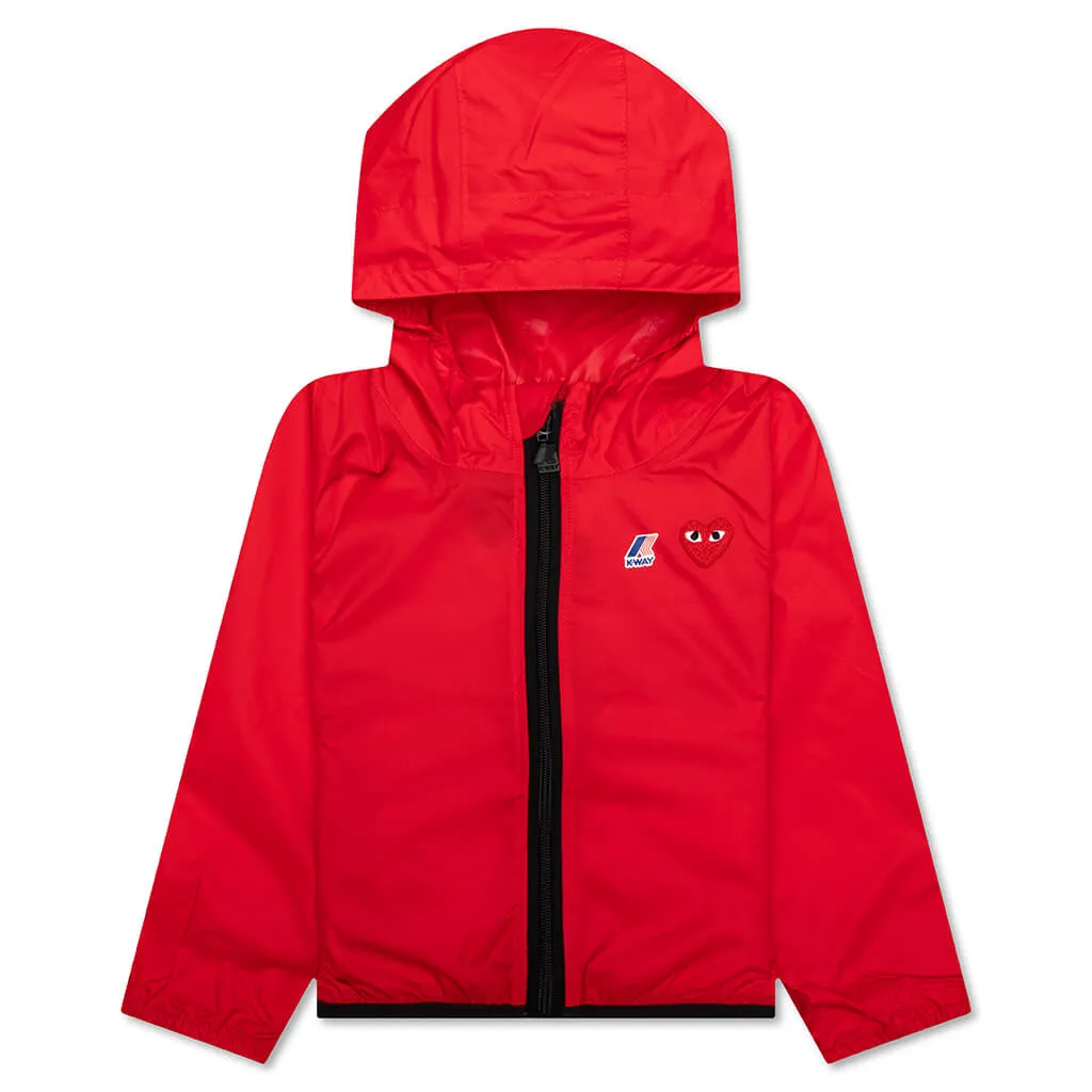 Comme des Garcons Play x K-Way Kids Full Zip Jacket - Red