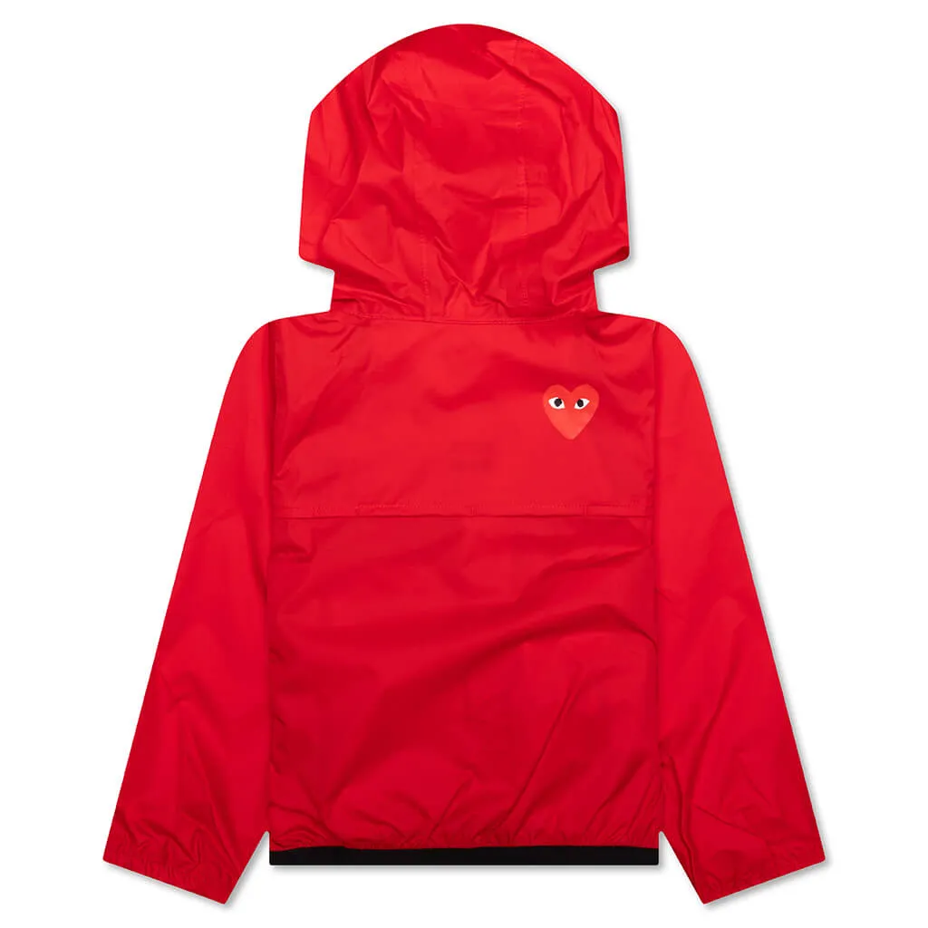 Comme des Garcons Play x K-Way Kids Full Zip Jacket - Red