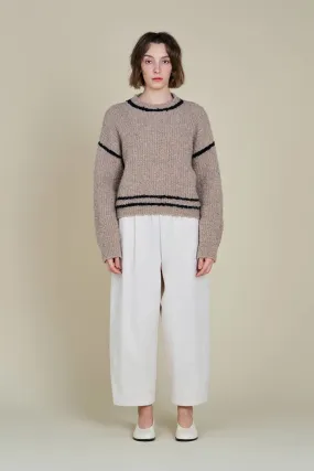 contrast sweater - Oat