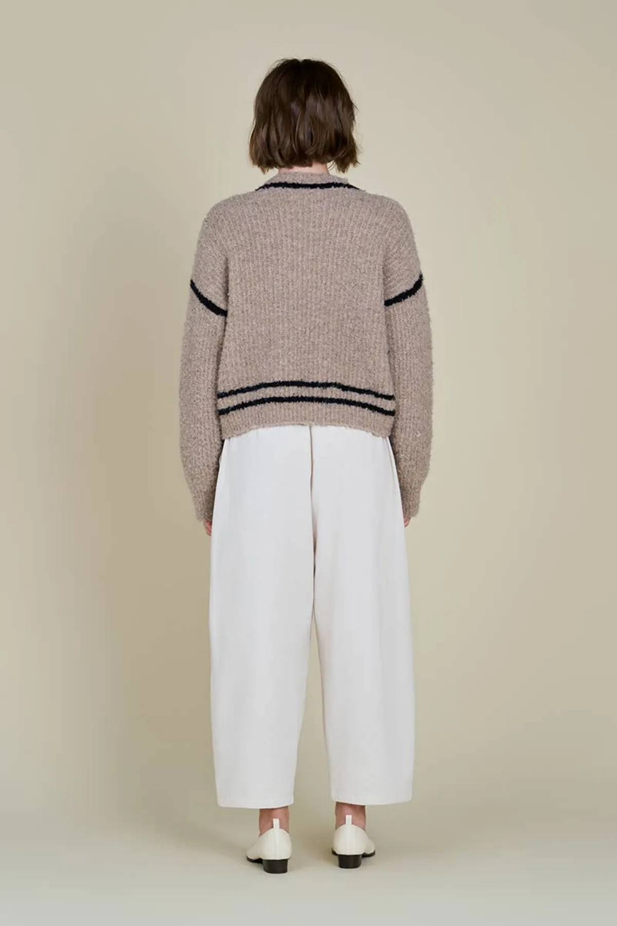 contrast sweater - Oat