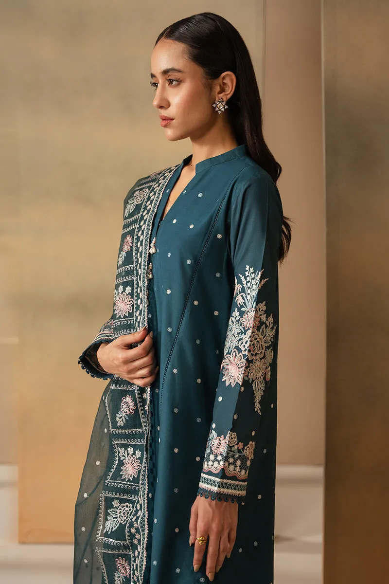 Cross Stitch Mahiri Embroidered Lawn Unstitched 3Pc Suit D-02 Midnight Bloom