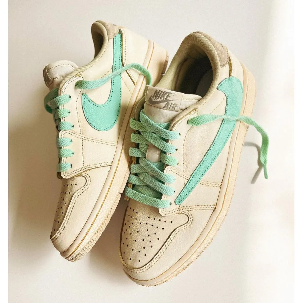 CUSTOM NIKE AIR JORDAN 1 LOW “REVERSE SWOOSH” TURQUOISE