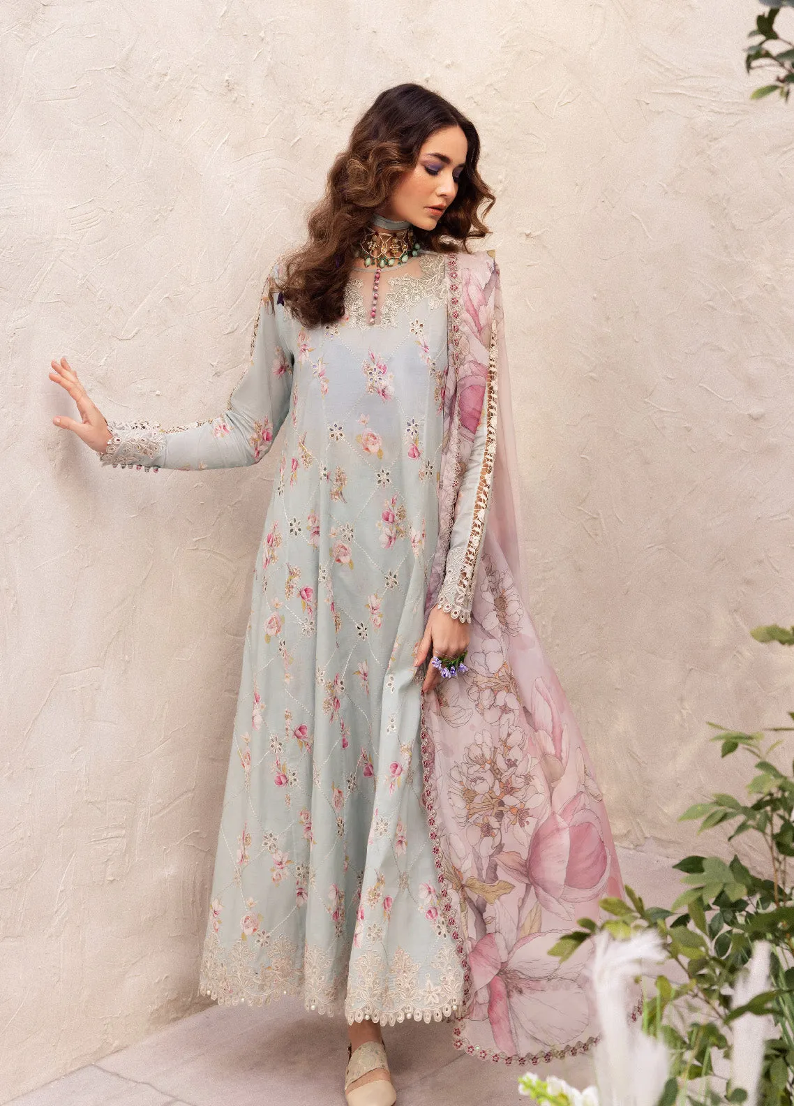 Dahlia By Iznik Embroidered Luxury Lawn 3 Piece Unstitched Suit IZ24DLL 10 MIRAGE