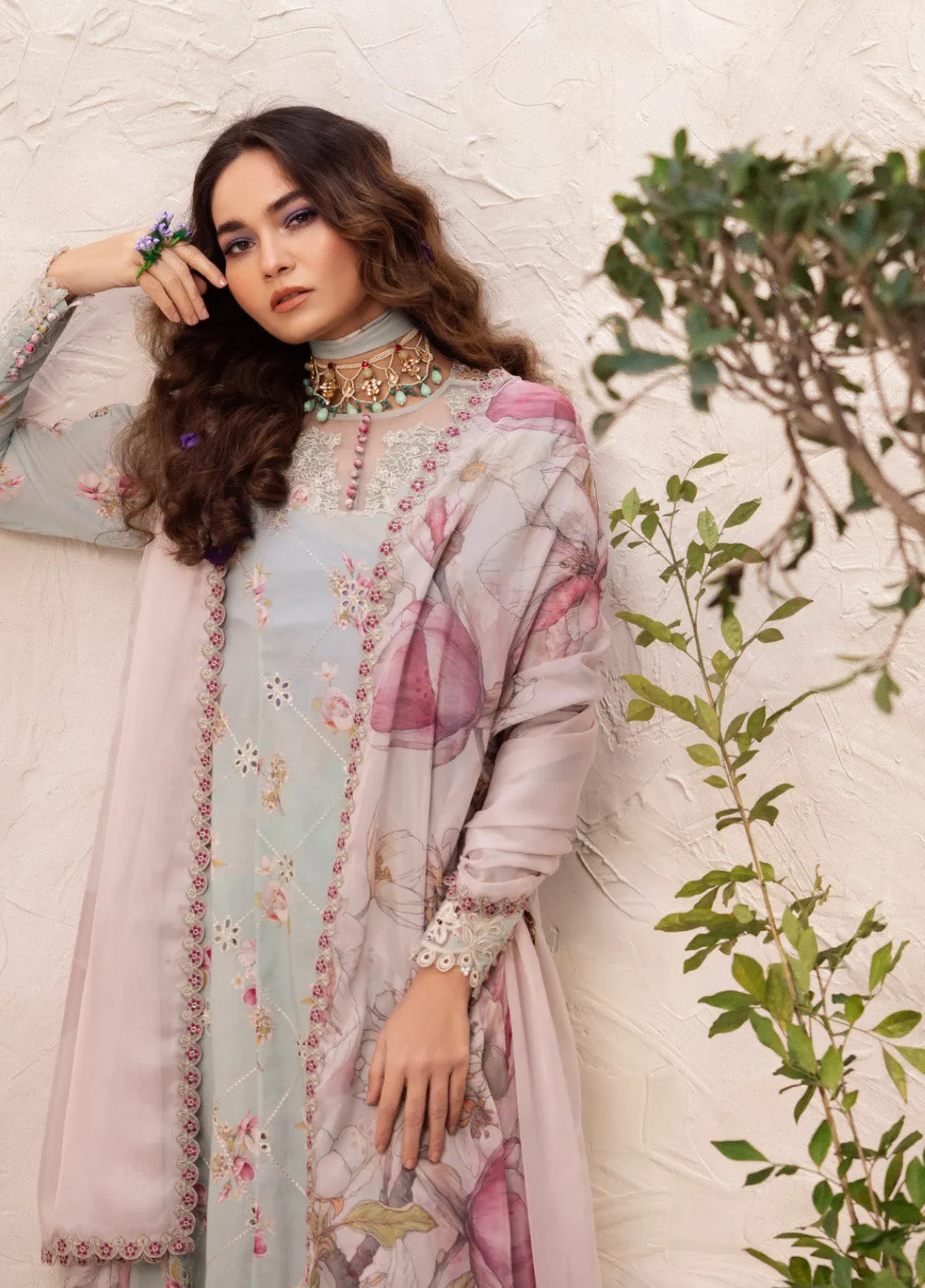 Dahlia By Iznik Embroidered Luxury Lawn 3 Piece Unstitched Suit IZ24DLL 10 MIRAGE