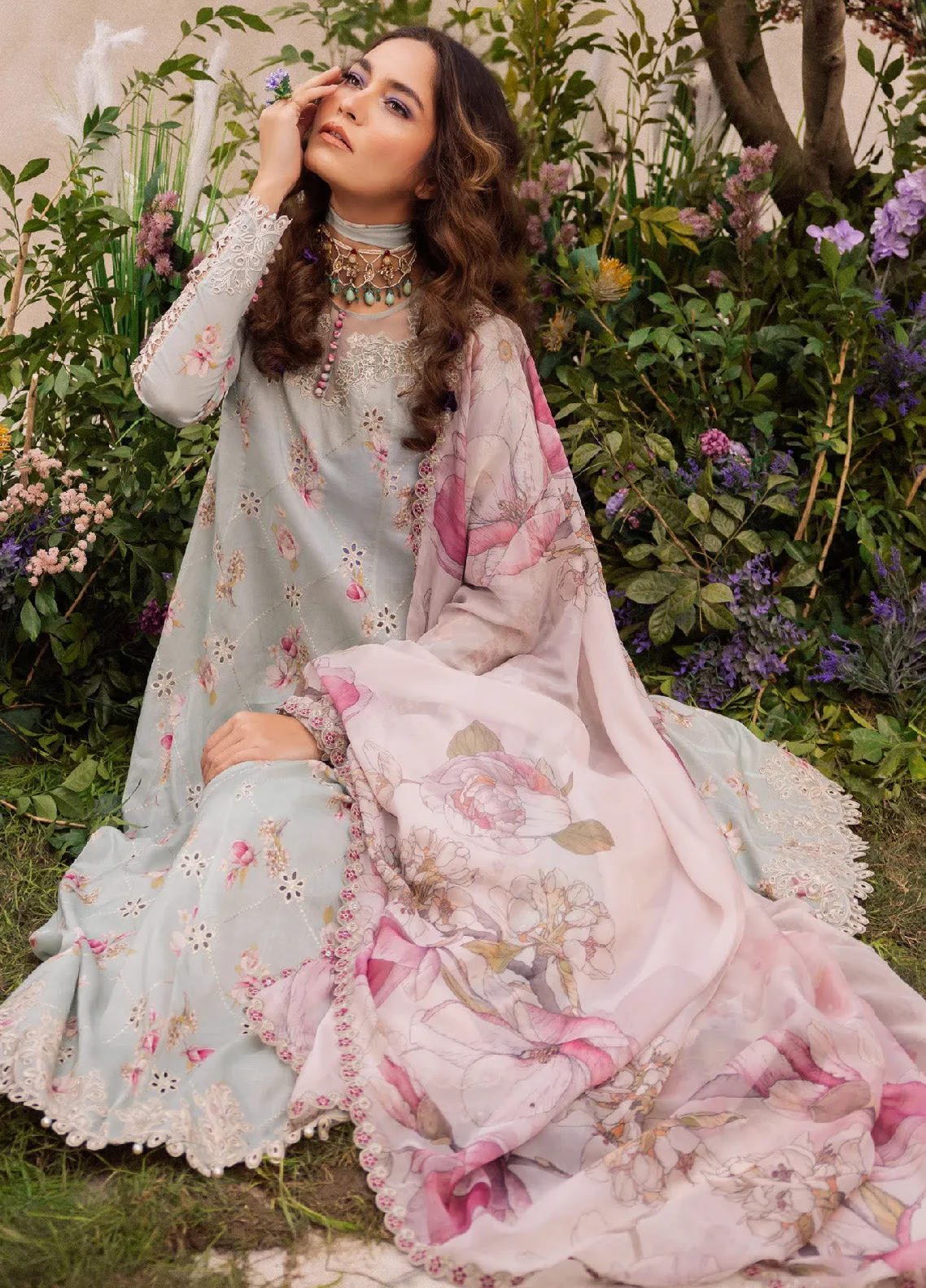 Dahlia By Iznik Embroidered Luxury Lawn 3 Piece Unstitched Suit IZ24DLL 10 MIRAGE