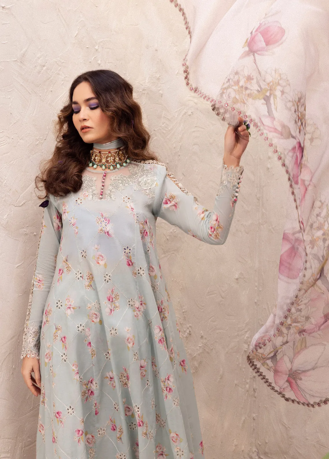 Dahlia By Iznik Embroidered Luxury Lawn 3 Piece Unstitched Suit IZ24DLL 10 MIRAGE