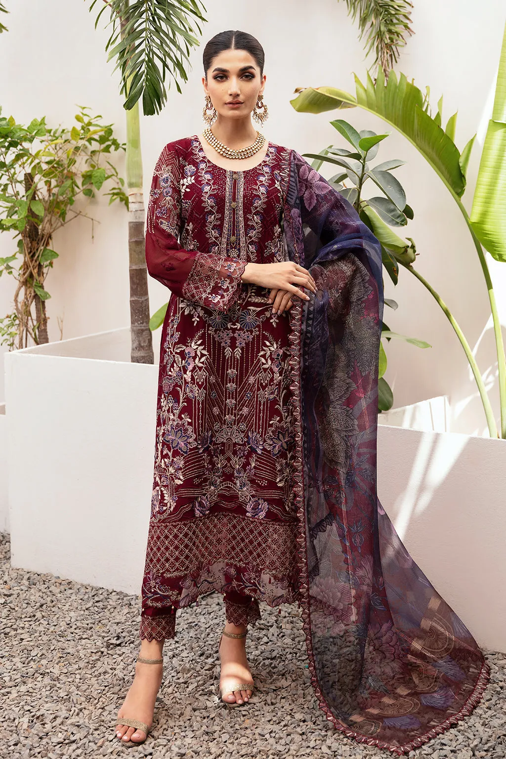 Dastan by Ramsha Embroidered Chiffon Unstitched 3Pc Suit T-210