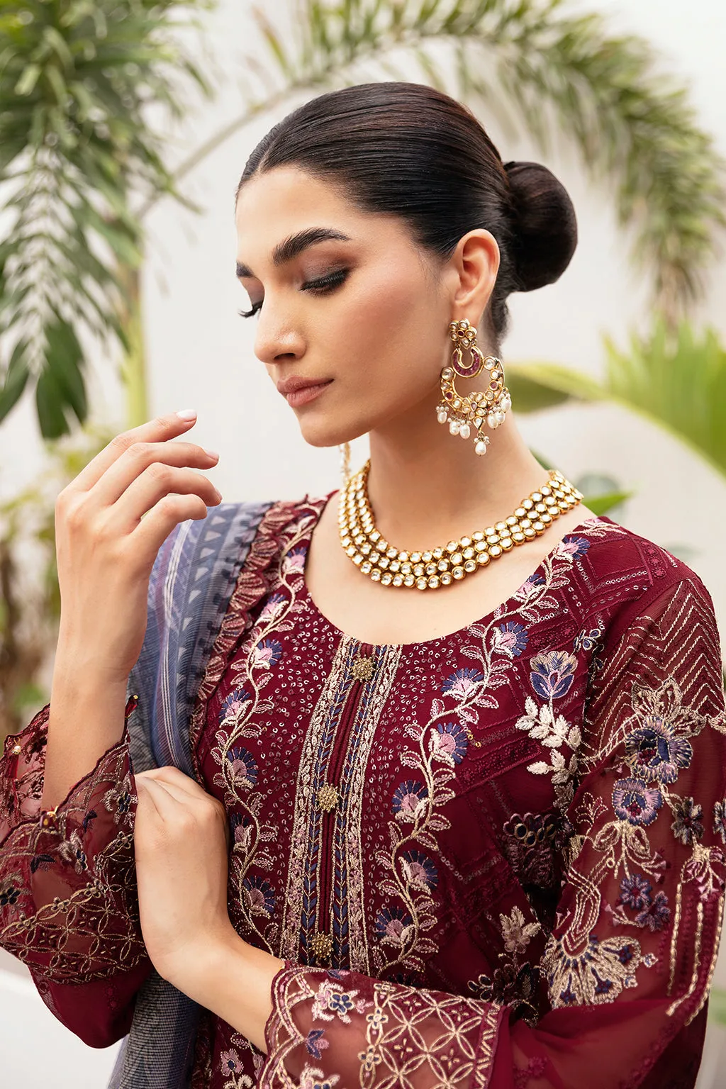 Dastan by Ramsha Embroidered Chiffon Unstitched 3Pc Suit T-210