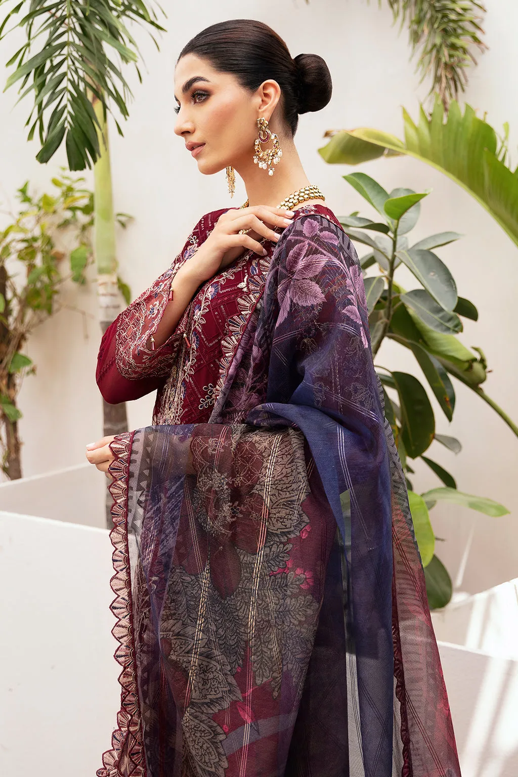 Dastan by Ramsha Embroidered Chiffon Unstitched 3Pc Suit T-210