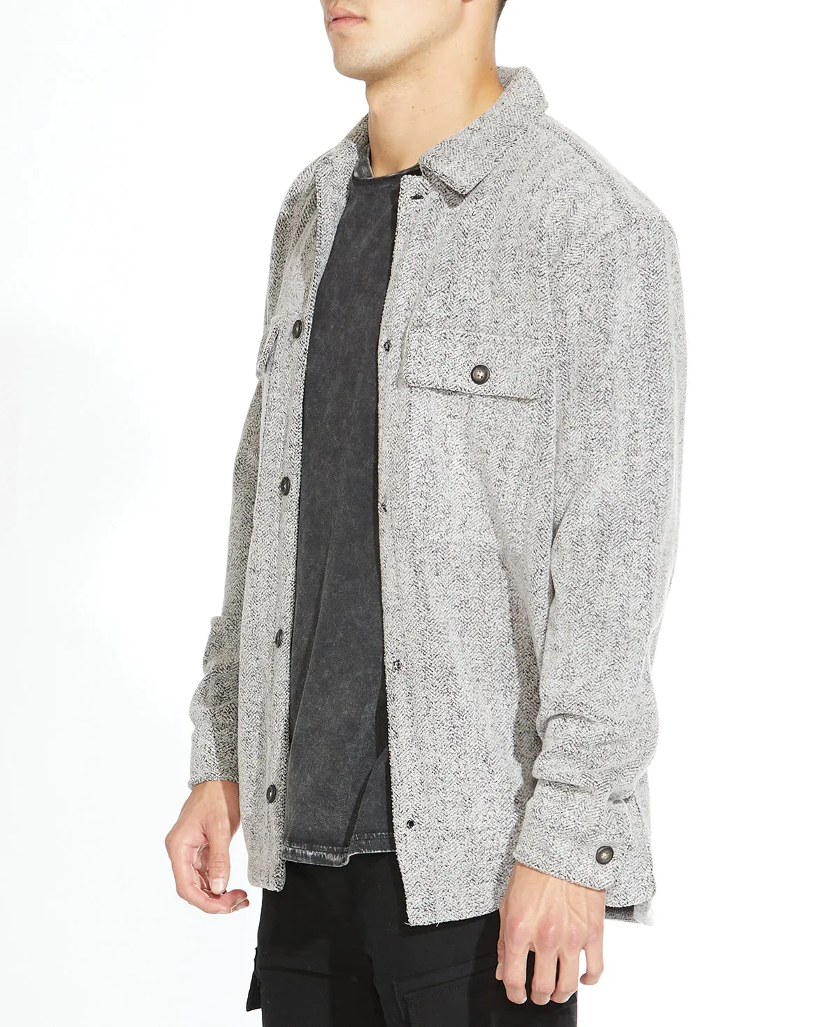 Durbin Knit Shirt Jacket (Heather Charcoal)