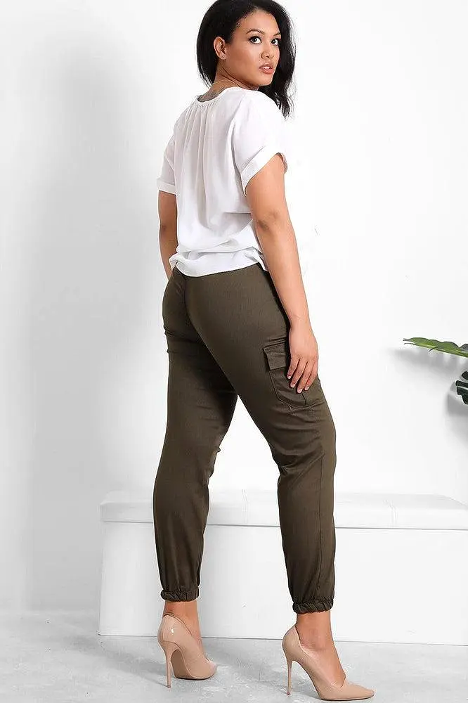 Elastic Bottom Utility Pockets Cargo Trousers