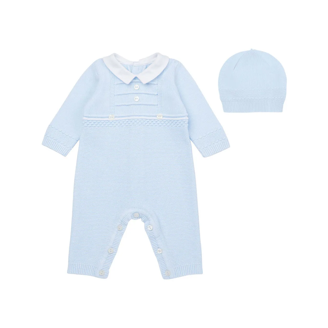 EMILE ET ROSE Hugo Two-Piece Babygrow and Hat Set - Light Blue