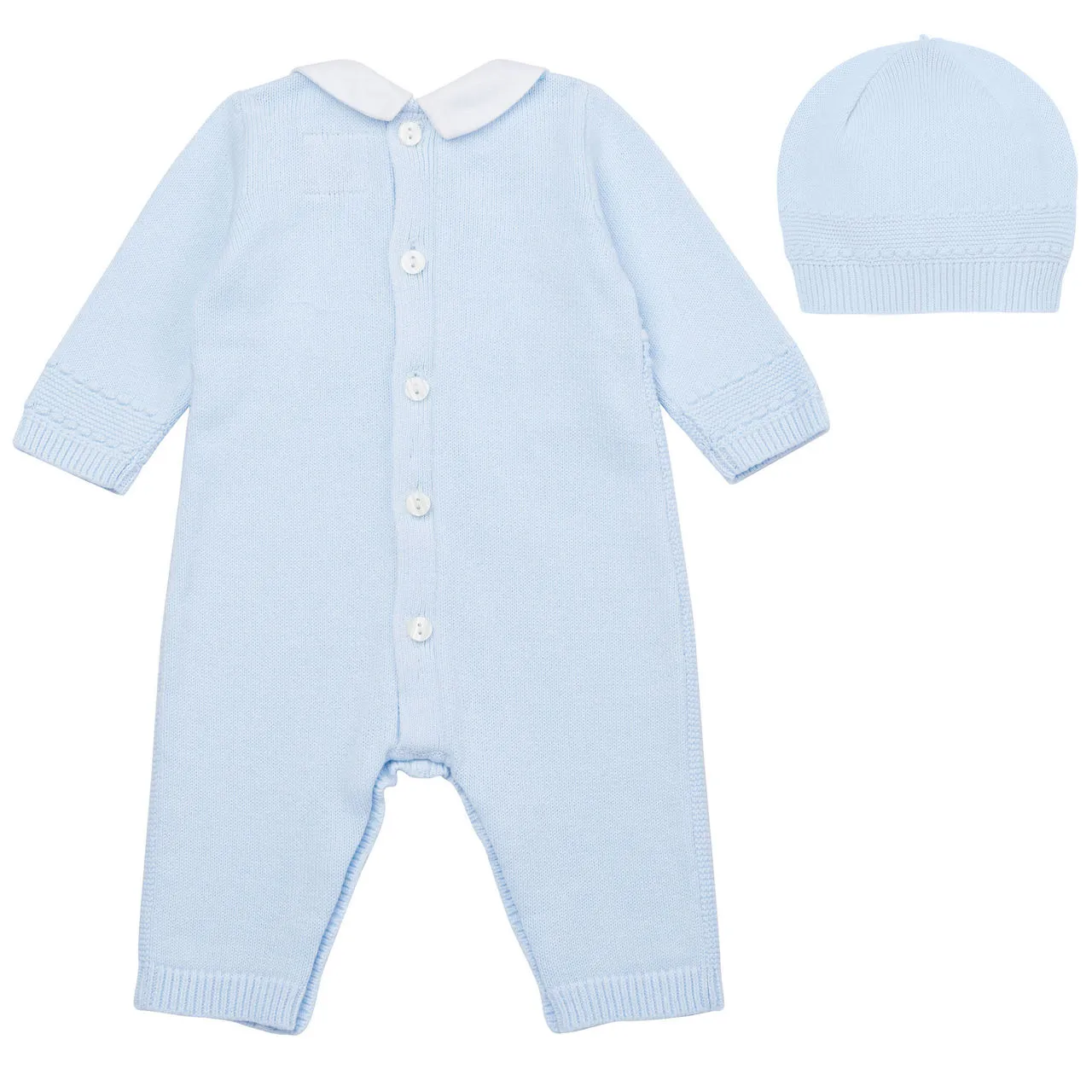 EMILE ET ROSE Hugo Two-Piece Babygrow and Hat Set - Light Blue