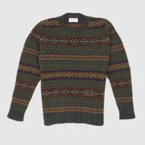 Eribé Knitwear Fair Isle Crew Neck  Wool Sweater