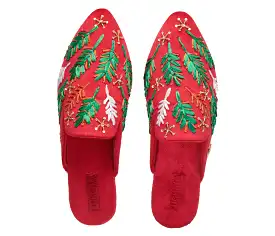 Festive Crimson Mules