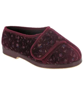 GBS Nola Extra Wide Fit Ladies Slipper / Womens Slippers (Wine) - UTFS123