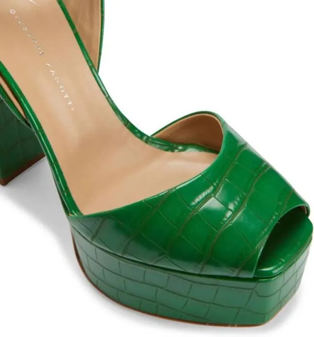 Giuseppe Zanotti Betty 120mm crocodile-print sandals Green