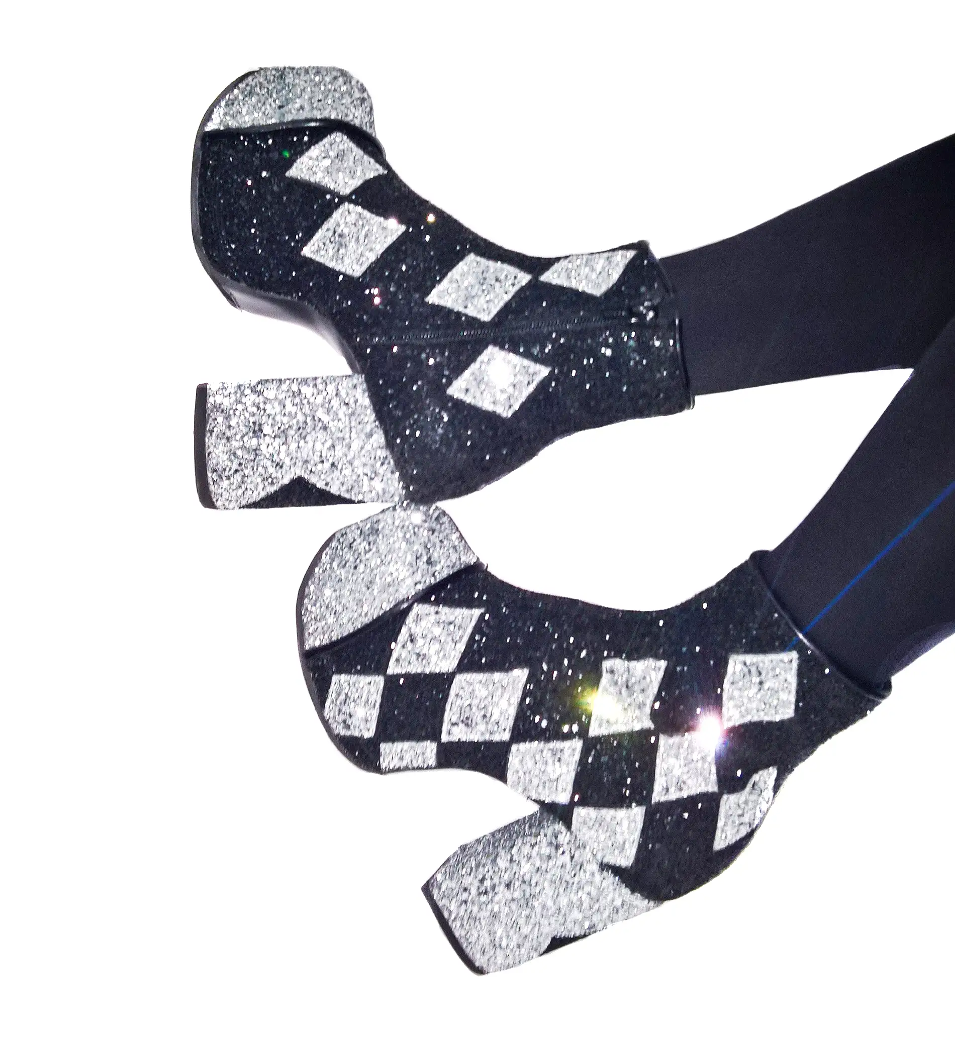 HARLEQUIN Diamond Glitter Platform Boots