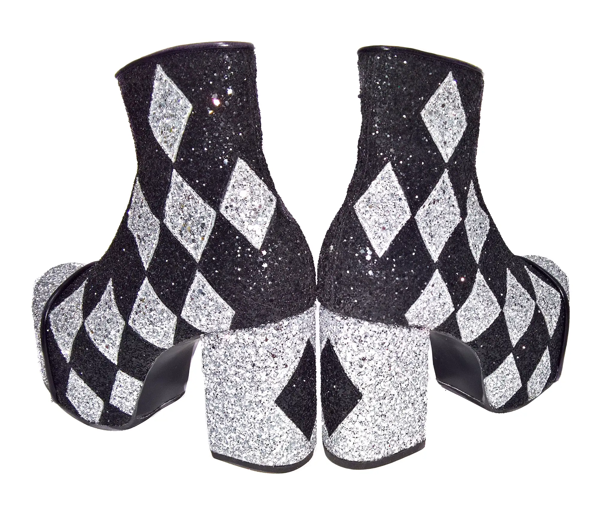 HARLEQUIN Diamond Glitter Platform Boots