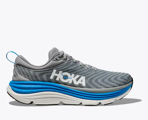 Hoka Men’s Gaviota 5 Athletic Shoes- Limestone/ Diva Blue